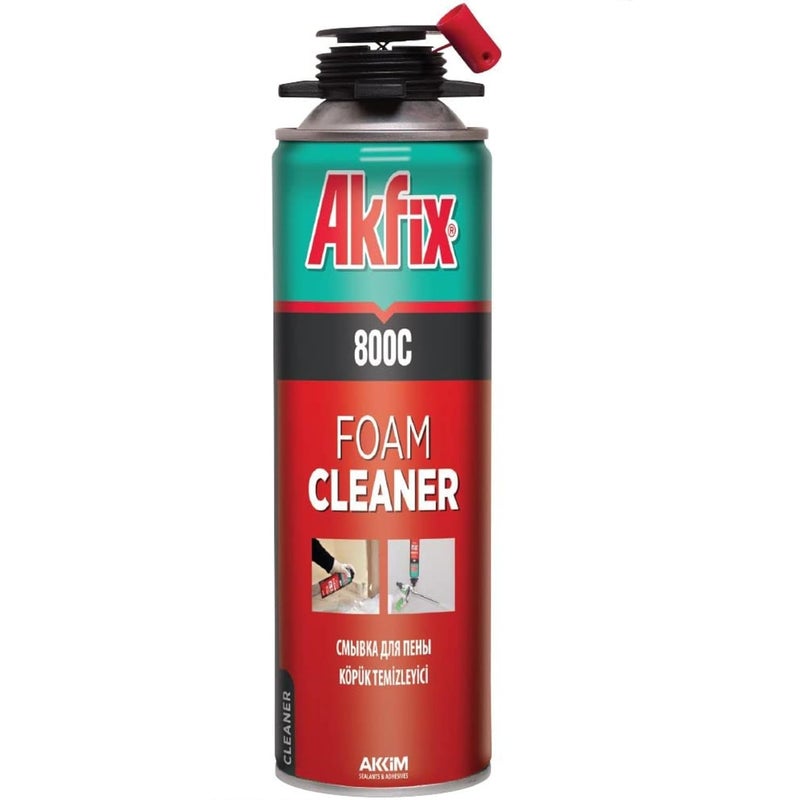 AKFIX 800C منظف بندقية رغوة العزل - مزيل مانع تسرب رائع، يذوب رغوة البولي يوريثان الرش | 1 عبوة، 16.9 أونصة | بندقية الرغوة غير مدرجة - Image 1