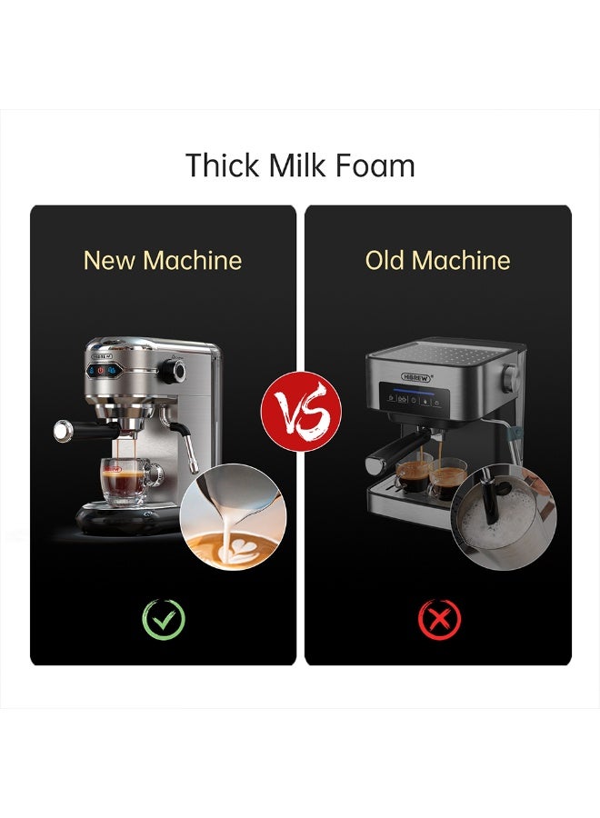 HiBREW ماكينة قهوة HiBREW كافيتيرا إنوكس شبه أوتوماتيكية سوبر سليم ESE POD& مسحوق إسبريسو كابتشينو 1450 واط H11-UK-N - Image 3