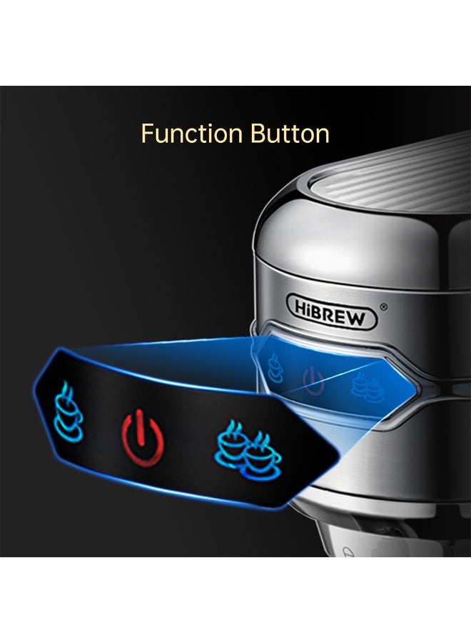 HiBREW ماكينة قهوة HiBREW كافيتيرا إنوكس شبه أوتوماتيكية سوبر سليم ESE POD& مسحوق إسبريسو كابتشينو 1450 واط H11-UK-N - Image 4