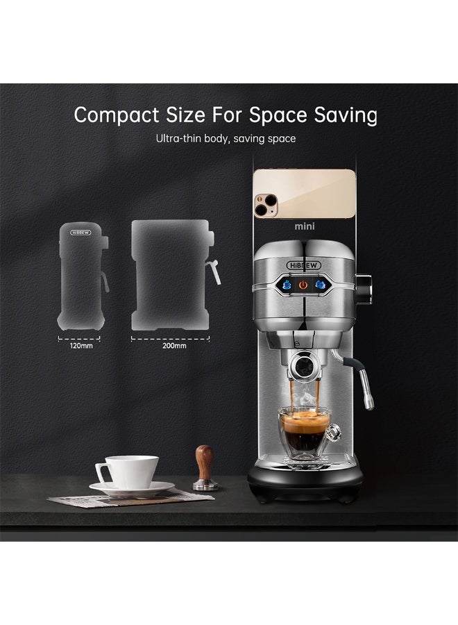HiBREW ماكينة قهوة HiBREW كافيتيرا إنوكس شبه أوتوماتيكية سوبر سليم ESE POD& مسحوق إسبريسو كابتشينو 1450 واط H11-UK-N - Image 2