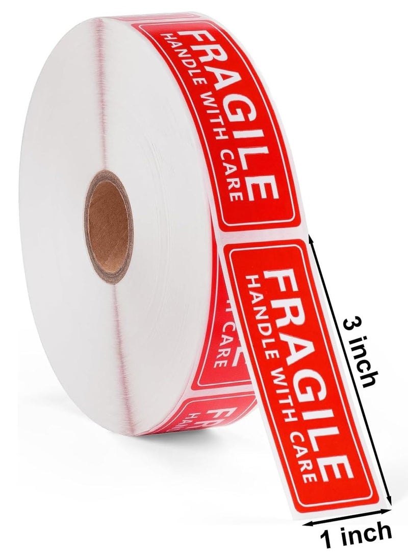 Rubik 1500pcs Fragile Stickers Roll Two Size 3x2 inch & 1x3 inch, Please Handle with Care Thank You Large Text Self Adhesive Labels for Safe Shipping Packing - Image 3