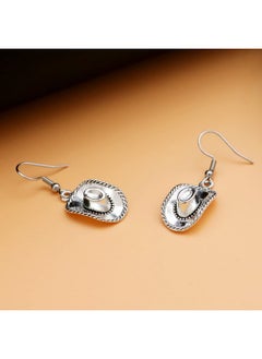 RechicGu Western West Cowgirl Texas Boots Spur Dangle Drop Earrings Rodeo Boho Fancy Dress Costume Cowboy Hat Vintage Silver  - Image 3