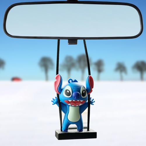 WYJS Anime Car Swing Ornament Decoration Mirror Hanging Interior Accessories for Car Rear View Mirror Gardening Hanging Blue - Image 1