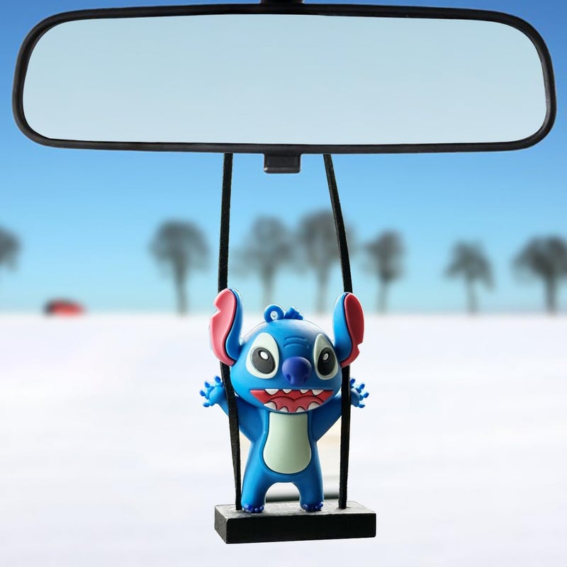 WYJS Anime Car Swing Ornament Decoration Mirror Hanging Interior Accessories for Car Rear View Mirror Gardening Hanging Blue - Image 3