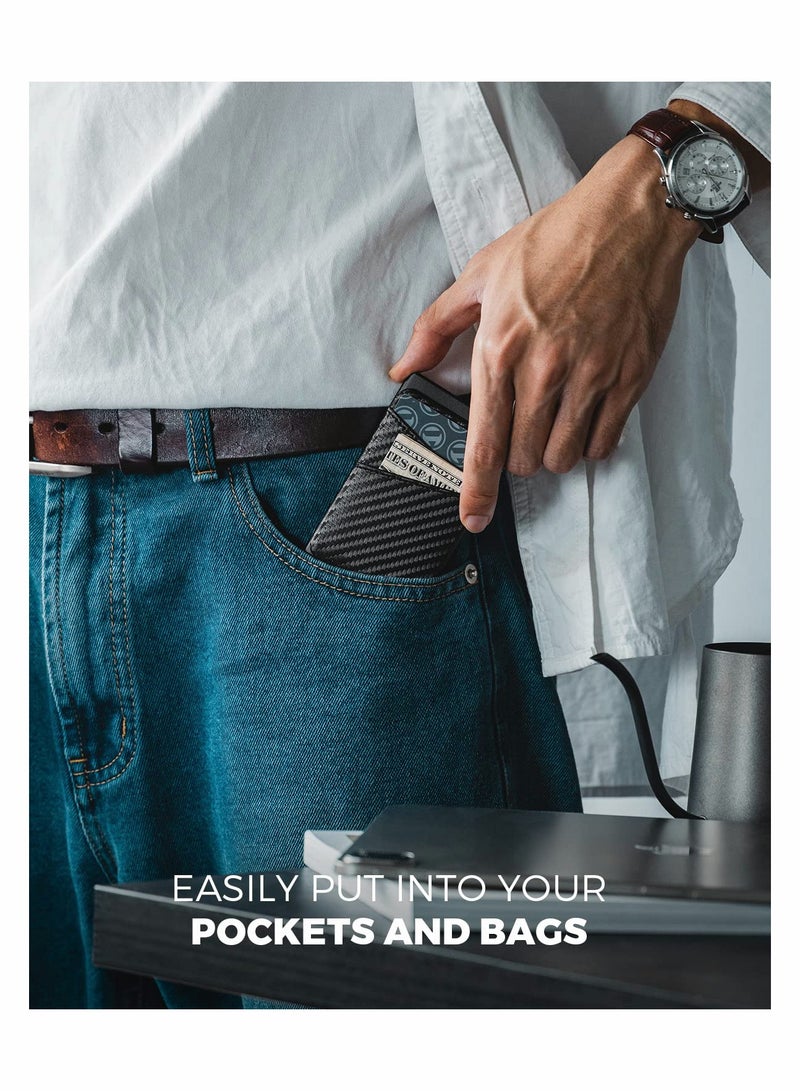 Zikra محفظة حامل بطاقات مع جيب عملات وإغلاق مغناطيسي لبطاقات الائتمان - Image 5