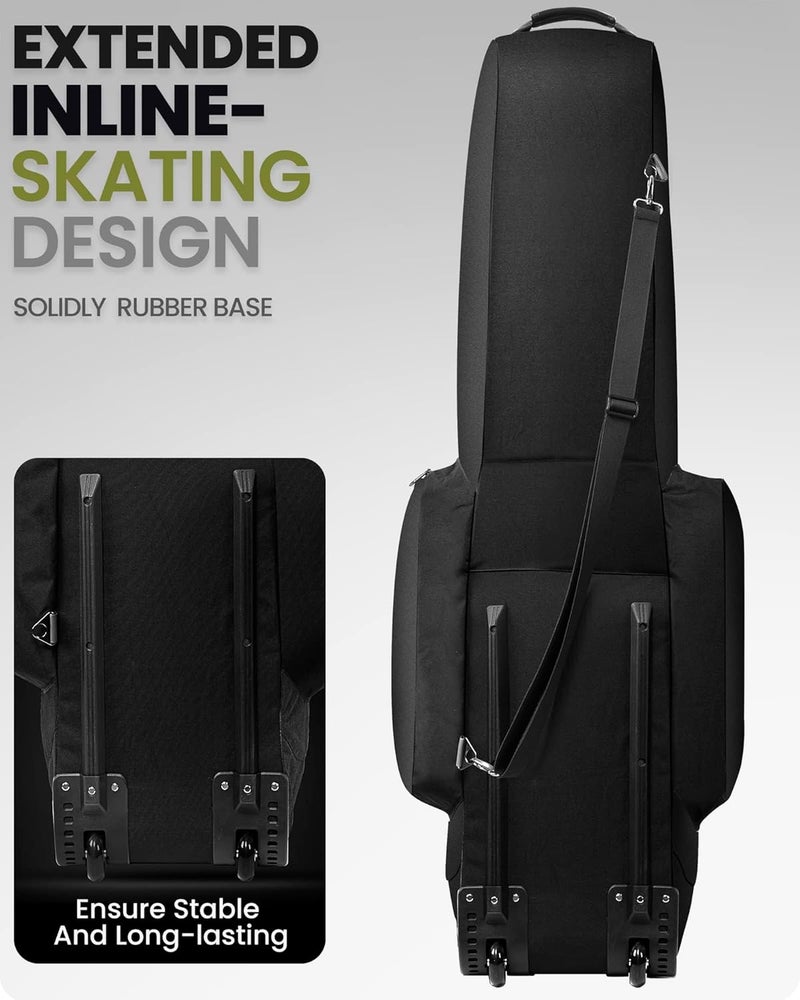 OutdoorMaster Padded Golf Travel Bag with Reinforced Wheels, 900D Heavy Duty Oxford Wear-Resistant and Waterproof Golf Travel Case, Soft-Sided Golf Club Bag, Shoes and Accessories Compartment - Image 4