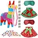 PullCrease 37 Pcs Christmas Doll Skirt and Accessories Set Christmas Doll Dresses Holiday Clothes Costume Mini with Pinata Blindfold Sticks Mini Candy Miniatures for Xmas Party Decoration - Image 2