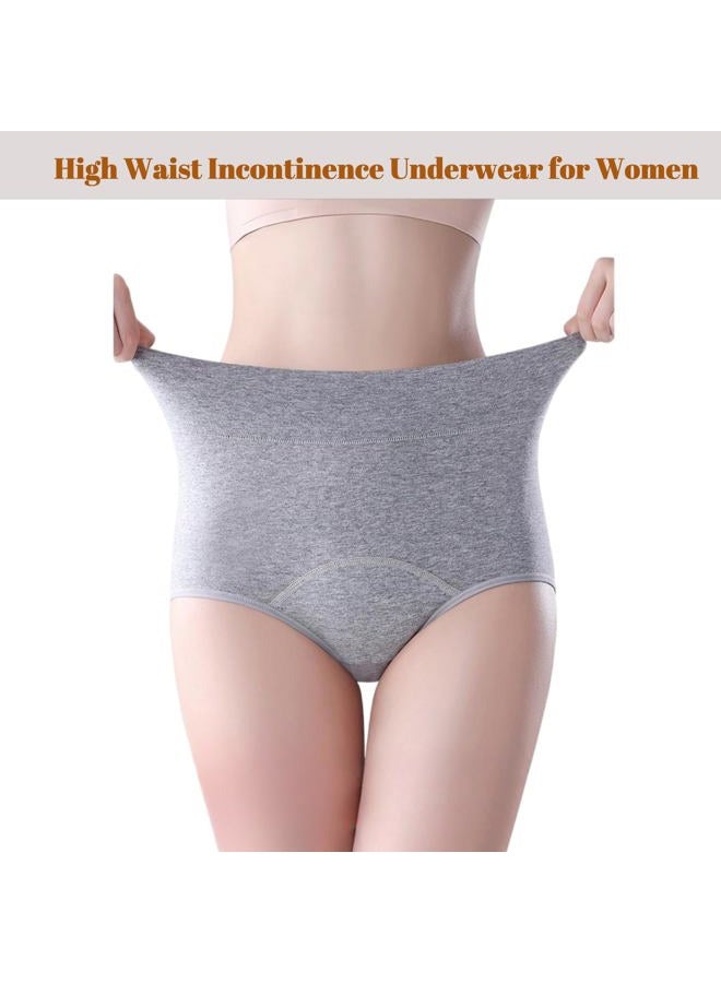 Lmaray 3 Pack Women's Incontinence Underwear Washable, Double Elastic High Waist Adult Incontinence Protective Briefs, Reusable for Bladder Leakage(M-waist: 22.8''~37.0'') - Image 4