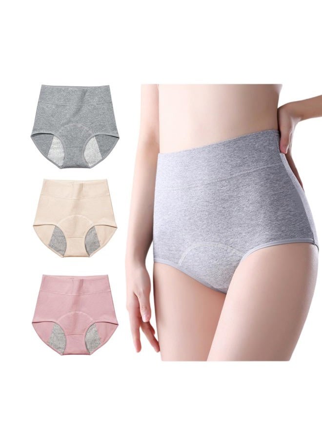 Lmaray 3 Pack Women's Incontinence Underwear Washable, Double Elastic High Waist Adult Incontinence Protective Briefs, Reusable for Bladder Leakage(M-waist: 22.8''~37.0'') - Image 1