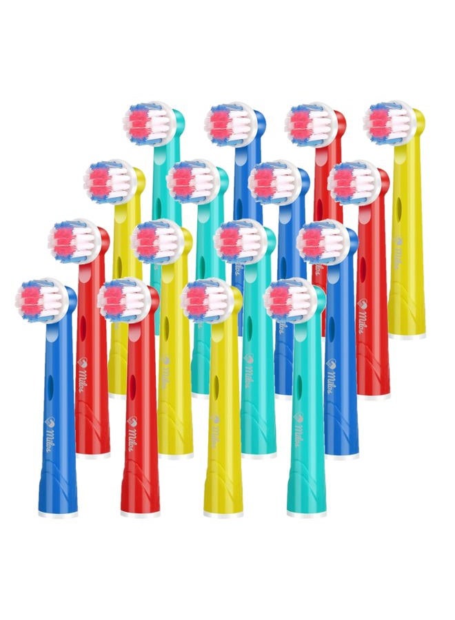 Milos Kids Replacement Heads Compatible with Oral B - Replacement Toothbrush Heads for Teenagers Aged 10-16 Soft Sensitive Replacement Brush Heads 16 Pack - Image 1