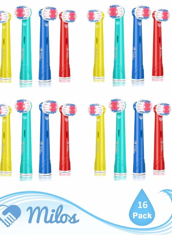 Milos Kids Replacement Heads Compatible with Oral B - Replacement Toothbrush Heads for Teenagers Aged 10-16 Soft Sensitive Replacement Brush Heads 16 Pack - Image 2