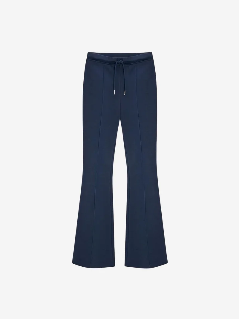 ديلفين DILVIN Mid-Waist Flare Jersey Pants With Drawstring