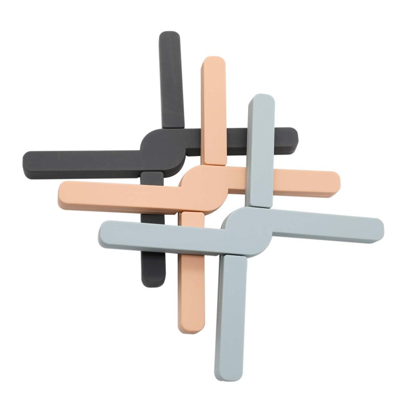 YUESUO 3 Pack Heat-Resistant Foldable Silicone Trivets,Folding Trivet for Hot Pots and Pans,Non-Slip,Space-Saving,Easy to Clean - Image 1