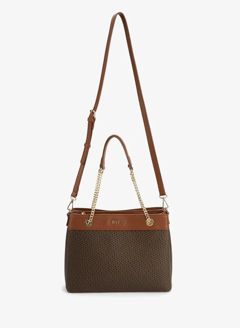 Celeste Monogram Print Tote Bag With Detachable Strap