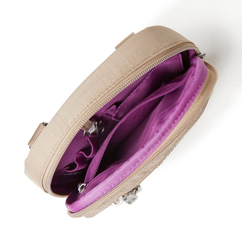 Baggallini Journey Crossbody Bags for Women 9x6" Small Lightweight Nylon Zipped Travel Safe Handbag Phone Passport Purse W/Rfid, Beach - Image 5