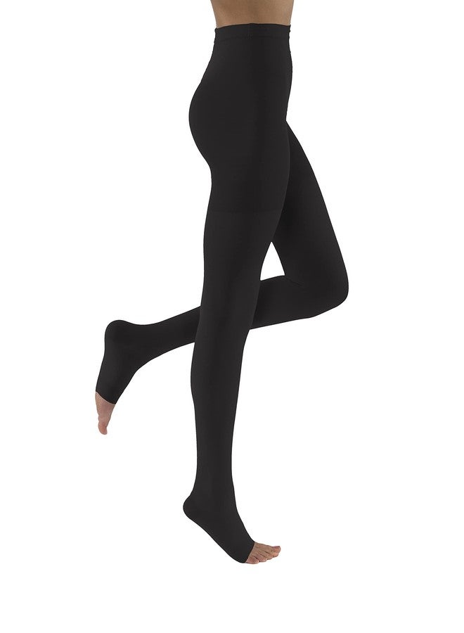 JOBST Relief Waist High Graduated Compression Stockings 30-40mmHg - Comfortable Unisex Design - Open Toe, Black, X-Large Petite - Image 1