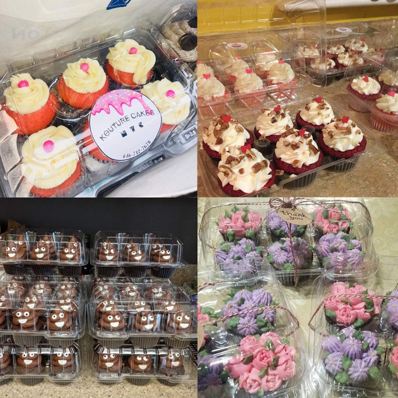 MR.FOAM Clear Cupcake Containers 12pc Plastic Disposable High Dome Cupcake Boxes 6 Compartment Cupcake Holders Cupcake Containers Half Dozen Cupcake Trays ReliableCup Cake Muffin Packaging Transporter - Image 4