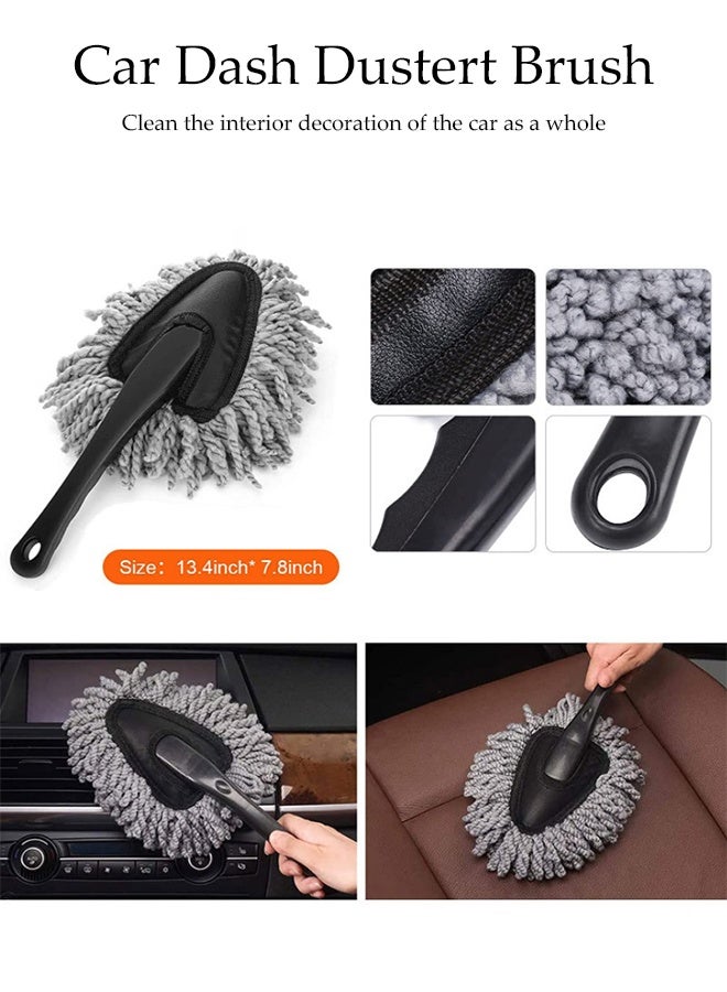 DUNISO 9Pcs Car Wash Cleaning Kit with Soft Microfiber Cloth Towels,Wash Mitt Sponge, Wheel Brush for Car Alloy Wheel Tyre Brush Cleaning,Automotive Detail Brushes Kit for Car Interior & Exterior - Image 4