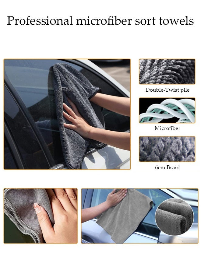 DUNISO 9Pcs Car Wash Cleaning Kit with Soft Microfiber Cloth Towels,Wash Mitt Sponge, Wheel Brush for Car Alloy Wheel Tyre Brush Cleaning,Automotive Detail Brushes Kit for Car Interior & Exterior - Image 3