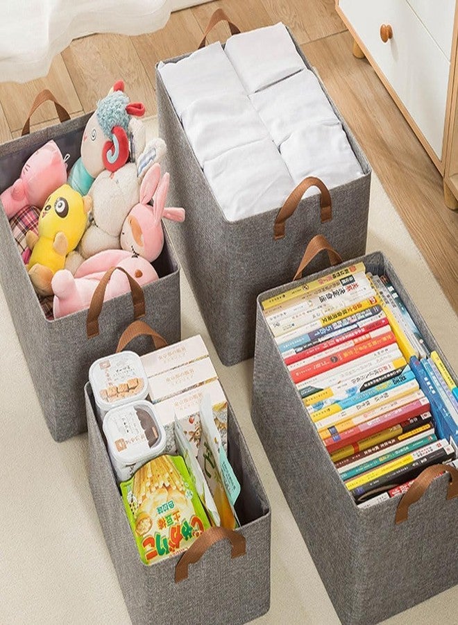 Madiyo Handles Foldable Storage Baskets With Durable Breathable For Books Shelves Closet Space Saving Box (Multicolour) - Image 5