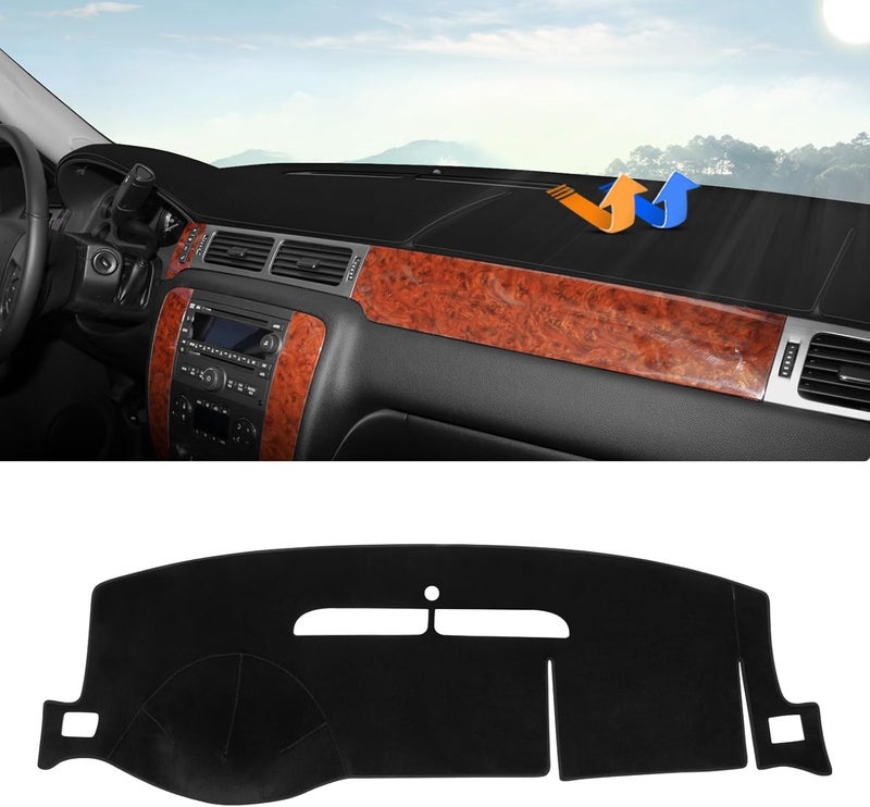 Autorder Dashboard Cover Mat for 2007-2014 Chevrolet Tahoe Suburban/GMC Yukon XL&2007-2013 Chevy Avalanche Silverado 1500 2500 3500 LTZ/GMC Sierra SLT Denali Accessories Upgrade Velvet Dash Cover - Image 1