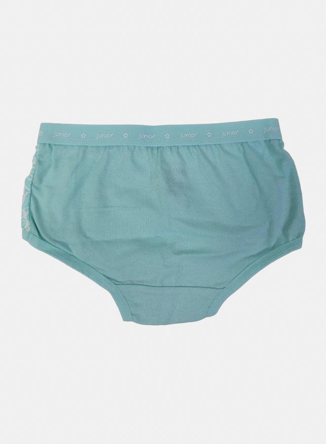 Junior Girls Cotton Panties – Aqua Floral Design - Image 2