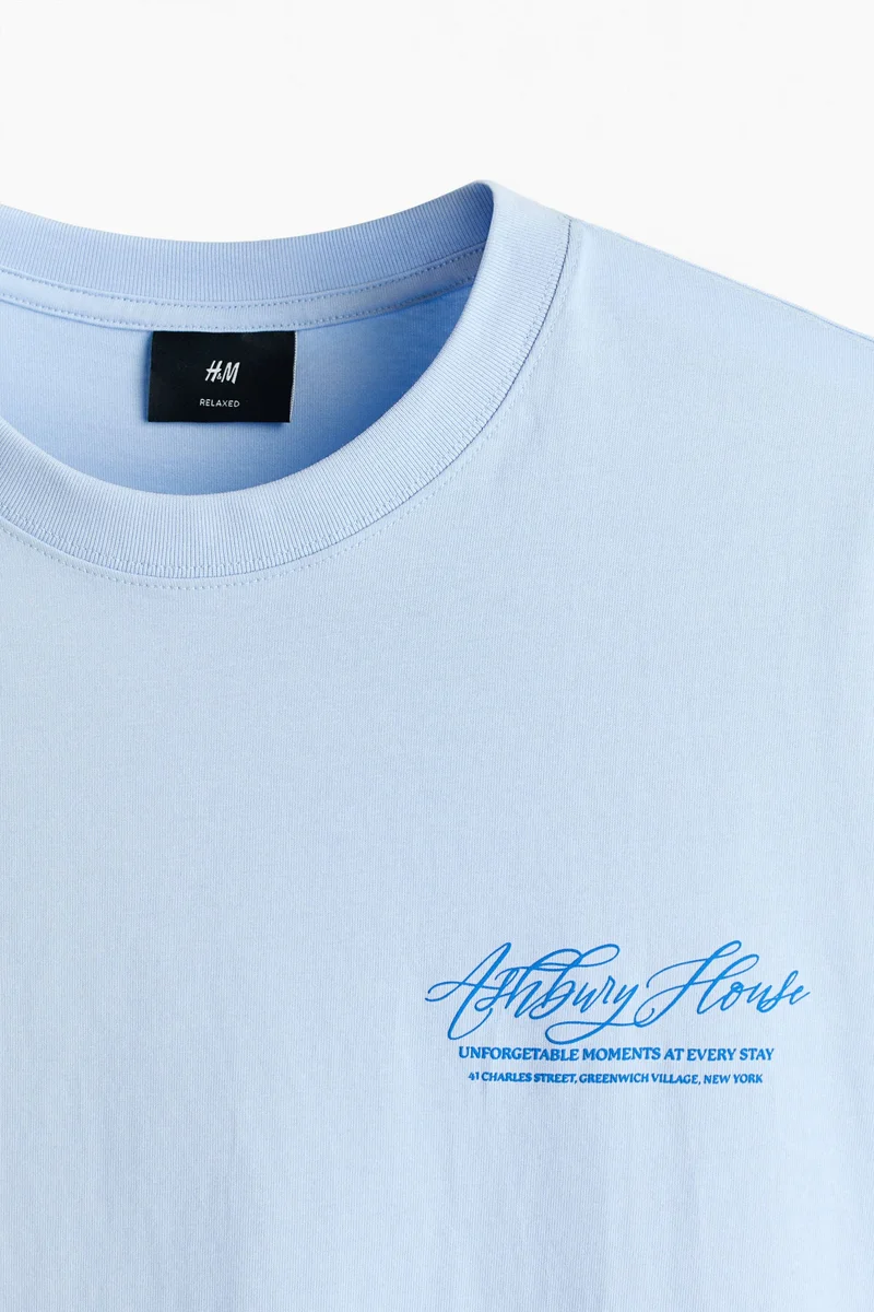 H&M  Relaxed Fit Cotton T-shirt for Men | Best Price UAE