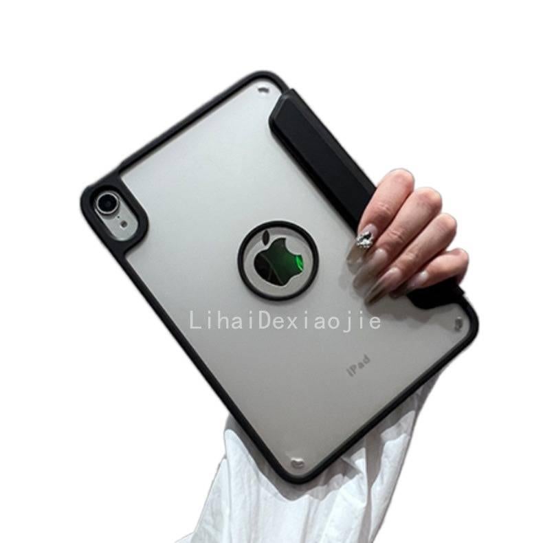 DGG حافظة آيباد شفافة بظهر واضح لجهاز iPad Air / iPad 10.2 باللون أسود بظهر شفاف باللون الأسود - Image 4