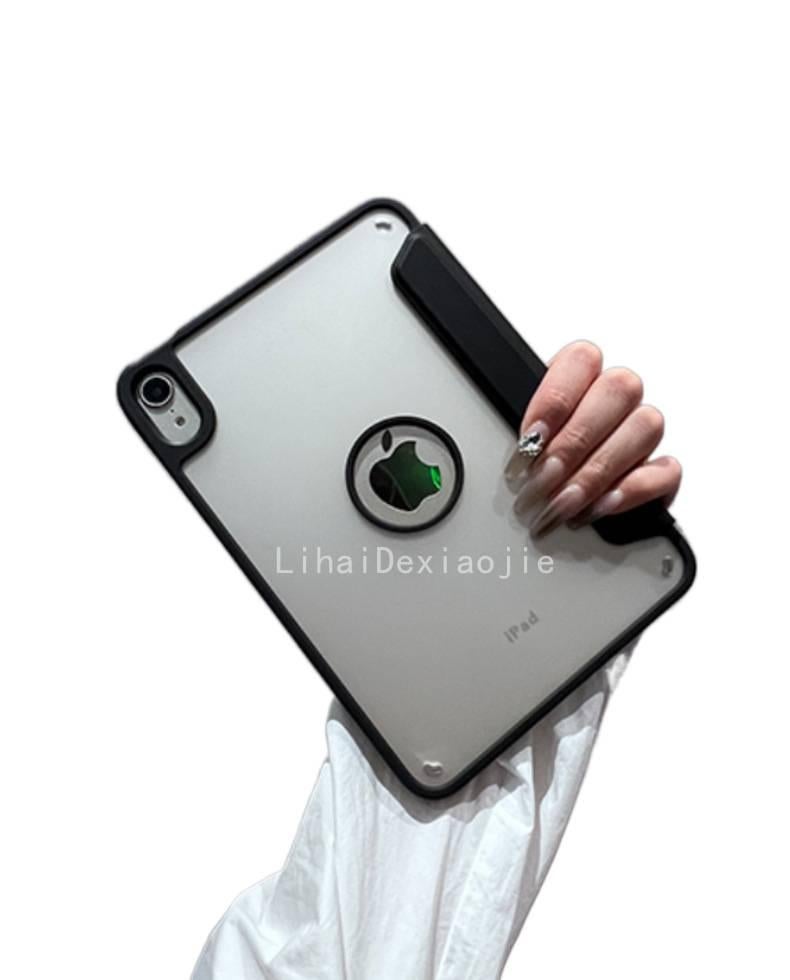 DGG حافظة آيباد شفافة بظهر واضح لجهاز iPad Air / iPad 10.2 باللون أسود بظهر شفاف باللون الأسود - Image 1