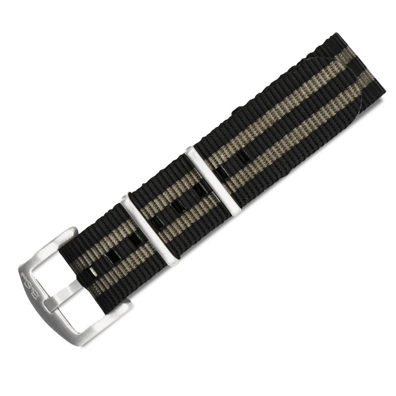 BluShark Original Collection MilitaryStyle Waterproof Watch Strap Fits All Timepiece Brands Durable Nylon Wristwatch Accessories Bond 18mm Brushed Buckle - Image 2