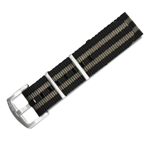 BluShark Original Collection MilitaryStyle Waterproof Watch Strap Fits All Timepiece Brands Durable Nylon Wristwatch Accessories Bond 18mm Brushed Buckle - Image 1