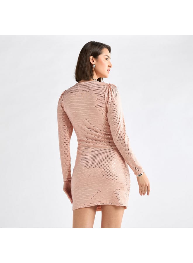 Splash FAV Ruched Sequin Mini Dress - Image 3