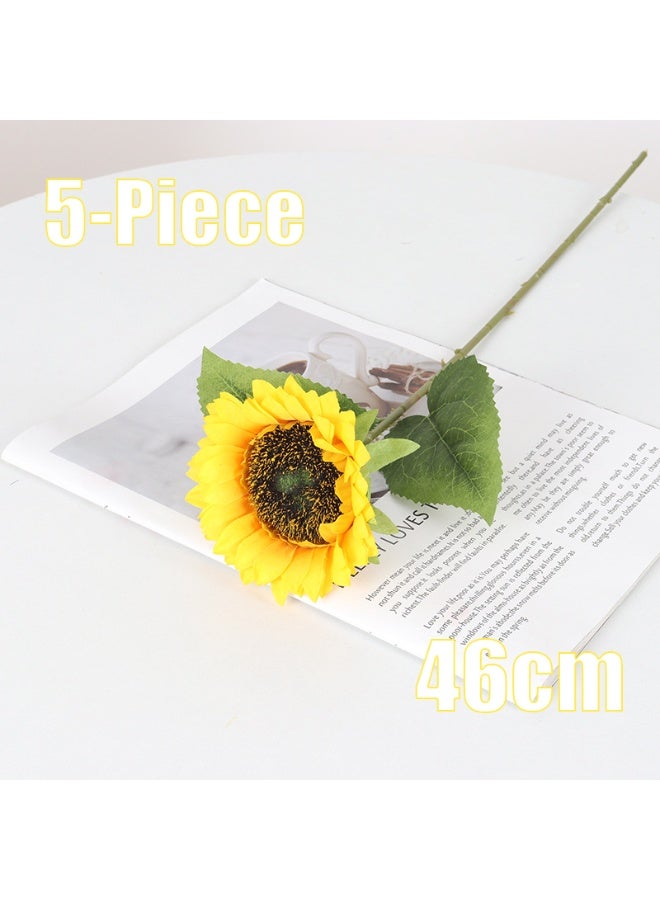 5-Pieces Simulation Of Artificial Flowers, Artificial Flowers With Long Stems, Realistic   Artificial Flower Arrangement, Suitable For Home, Wedding, Party Decoration, A Good Choice   For Decoration.