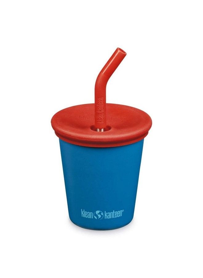 Klean Kanteen - Kid Cup 10Oz Stainless Steel Cup With Spillpoof Straw Lid Mykonos Blue - Image 1