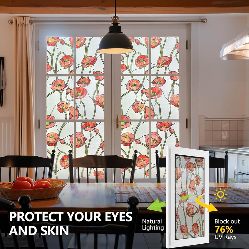 ADD.HERES Glass Window Film, Decorative Window Privacy Film for Bathroom 103087-44X120B - Image 4