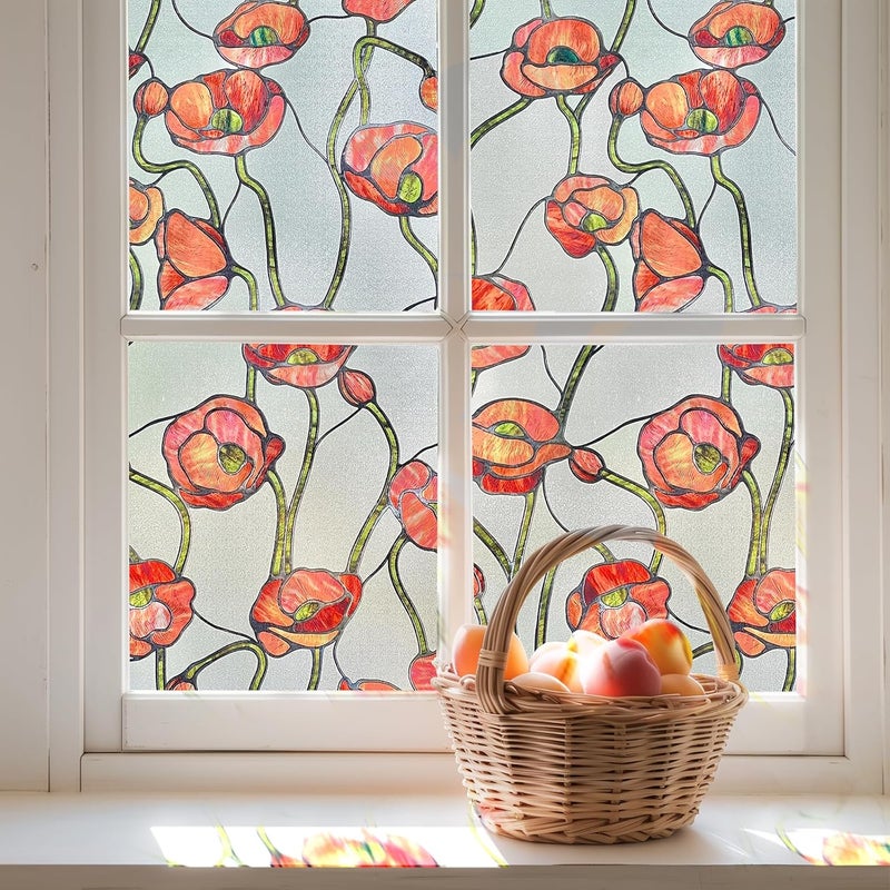 ADD.HERES Glass Window Film, Decorative Window Privacy Film for Bathroom 103087-44X120B - Image 1