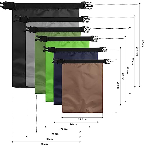 Shappy 12 Pcs 612 Pcs Waterproof Dry Bags Lightweight Outdoor Waterproof Dry Stuff Sacks 1585432 L and Long Adjustable Shoulder Strap for Kayaking Rafting Boating Hiking Camping Dark - Image 3