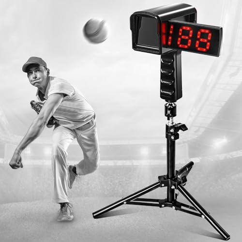 PLAYAPUT Baseball Radar Gun with Tripod,LED+LCD Larger Display, Speed Radar Gun for Baseball Softball,Handheld or Hand Free Speed Sensors Baseball Speed Training Equipment for All Baseball Players - Image 1