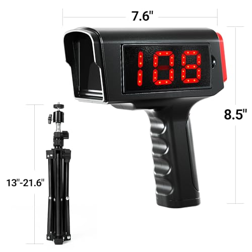 PLAYAPUT Baseball Radar Gun with Tripod,LED+LCD Larger Display, Speed Radar Gun for Baseball Softball,Handheld or Hand Free Speed Sensors Baseball Speed Training Equipment for All Baseball Players - Image 2