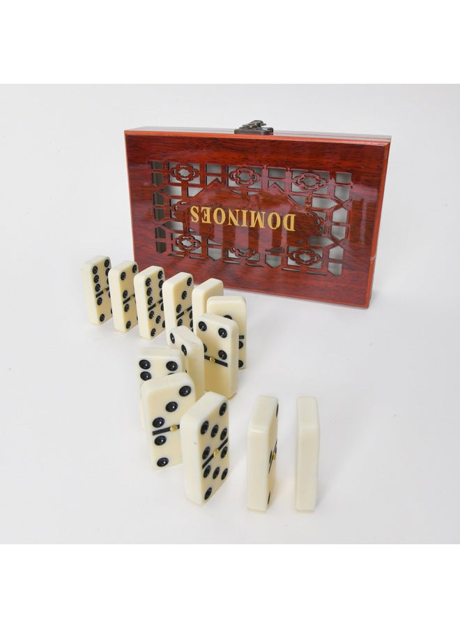 لعبة الدومينو المرحة المجوفة، صندوق خشبي، نقاط بيضاء اللون، متعددة الأمتار، ألعاب تعليمية للأطفال، المواصفات: 20*12.5*4.5 سم - Image 3