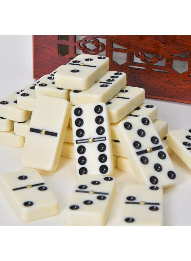 لعبة الدومينو المرحة المجوفة، صندوق خشبي، نقاط بيضاء اللون، متعددة الأمتار، ألعاب تعليمية للأطفال، المواصفات: 20*12.5*4.5 سم - Image 2