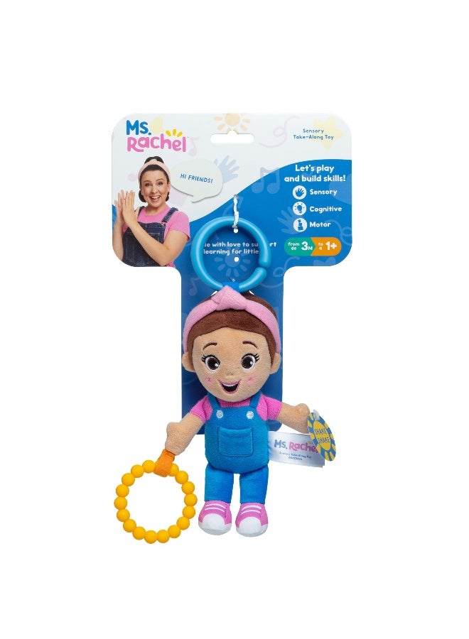 Ms. Rachel أرجوحة و عربة الأطفال الحسية المحمولة من السيدة راشيل مع عضاضة و لعبة جرس (17.78 سم) - Image 2