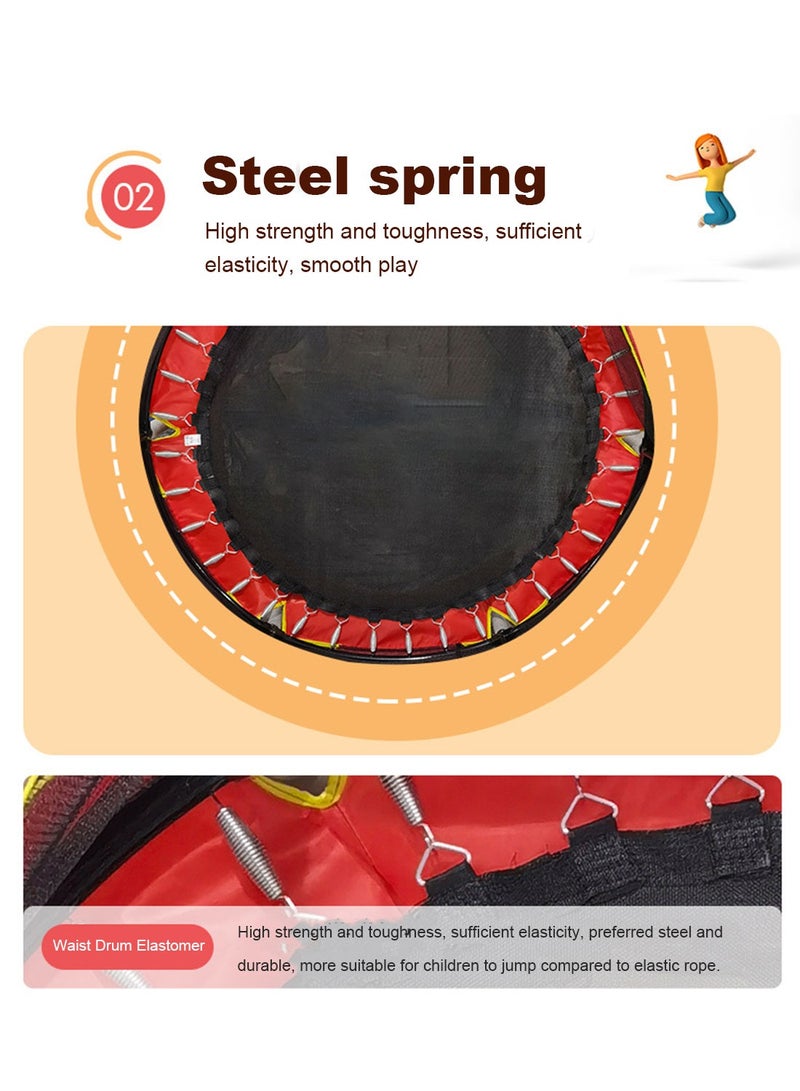 ما بيبي ترامبولين للأطفال، ترامبولين صغير الحجم للاستخدام الداخلي والخارجي مع طوق كرة السلة، وغطاء أمان، ترامبولين مع شبكة ألعاب ترامبولين للأطفال - Image 2