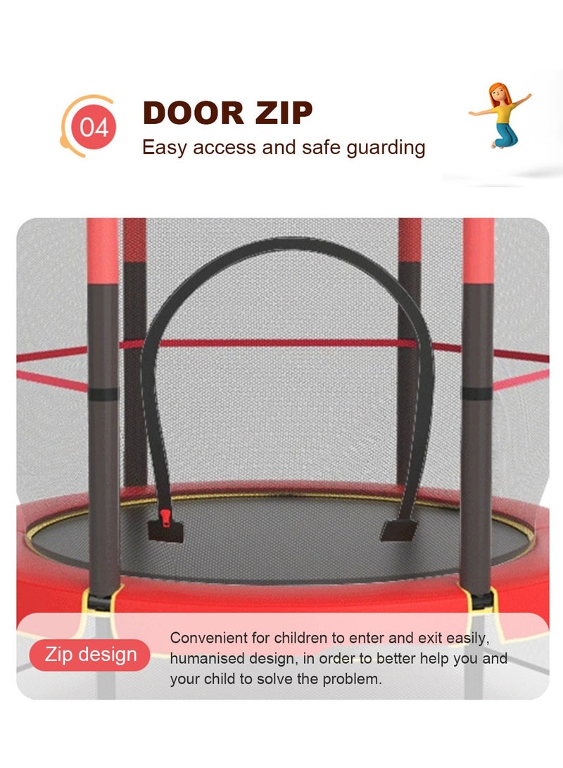 ما بيبي ترامبولين للأطفال، ترامبولين صغير الحجم للاستخدام الداخلي والخارجي مع طوق كرة السلة، وغطاء أمان، ترامبولين مع شبكة ألعاب ترامبولين للأطفال - Image 5
