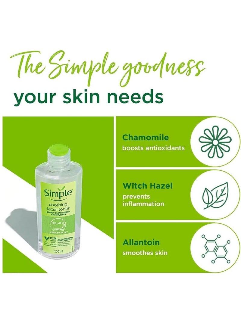 simple Simple Kind to Skin Soothing Facial Toner 200ml  - Image 3