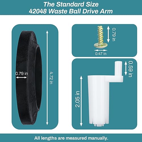 Knocokie 42048 Waste Ball Drive, Waste Ball Drive Arm Kit Compatible with thetford Aqua Magic Style Lite, Style II, Style Plus Toilet, Include Closet Flange Seal, Drive Arm, Screw - Added - Image 5