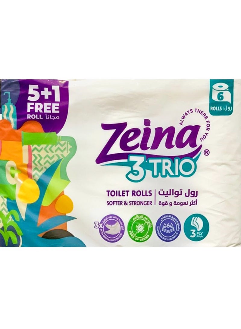 Zeina Zeina Toilet Trio Paper Roll - 6 Rolls 