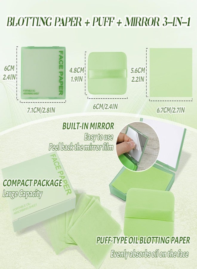 INNPOLE 100 Pcs Blotting Sheets for Face, oil Control Face Wipes Tissues,Facial Care Makeup Blotting Paper for Oily Skin, oil-absorbing Blotting Papers for Women Men (R-GREEN) - Image 5
