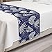 Ambesonne Ambesonne Leaves Bed Runner, Hawaiian Flora Tropical Rainforest Monstera Leaves on Stripes, Decorative Accent Bedding  - Image 2