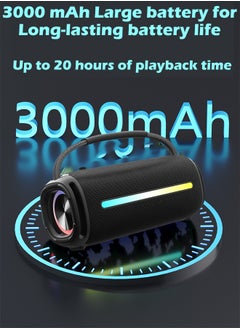 ZCM-HAPPY Portable Wireless Bluetooth Speaker - LED Melody Lights, Heavy Bass, IPX6 Waterproof, Portable with Bluetooth 5.3 and 3000 mAh Long Battery Life  - Image 4